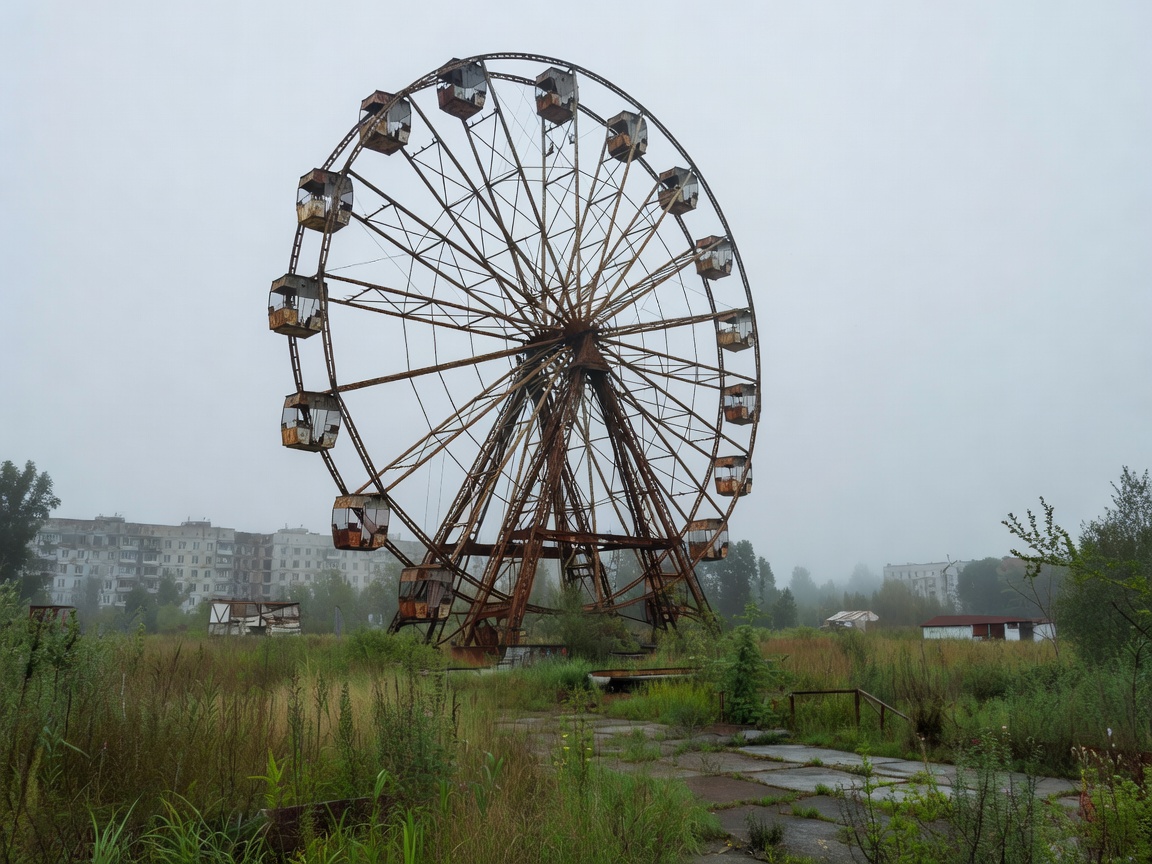 Pripyat Rusting Ferris Wheel Chernobyl Exclusion Zone